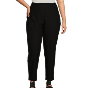 Eileen Fisher Black Washable Stretch  Slim Leg Ankle Pants M